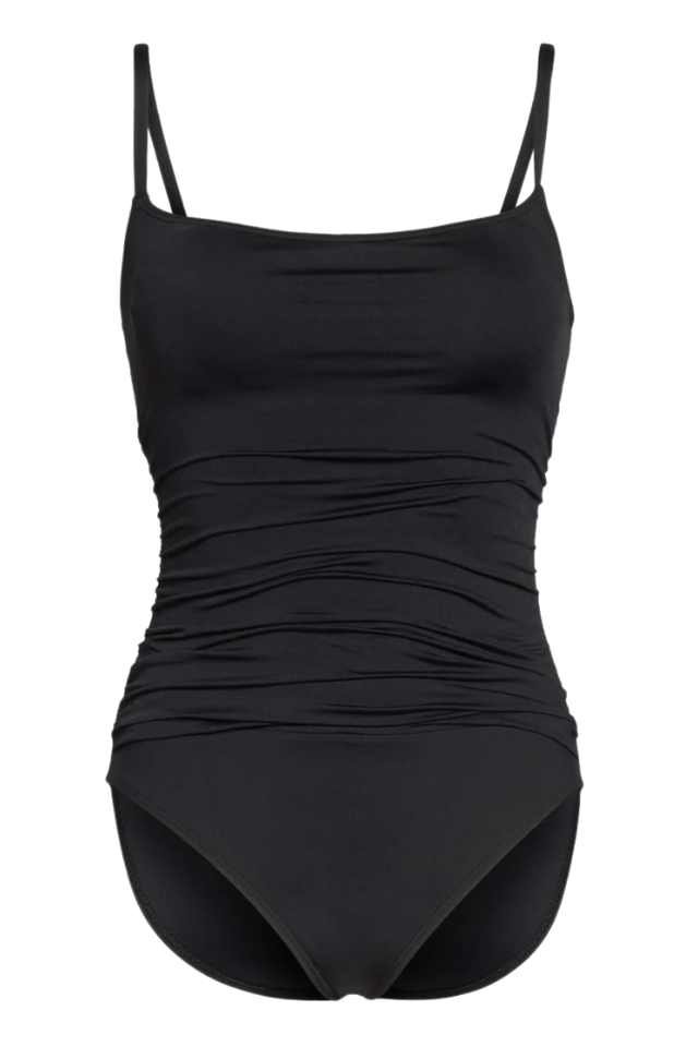 black one piece swim suit 