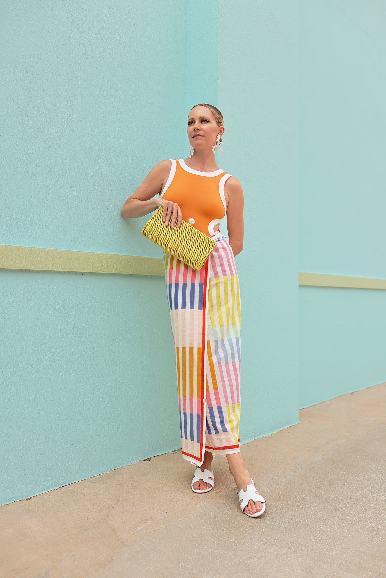 staud cut out one piece, pamela munson clutch