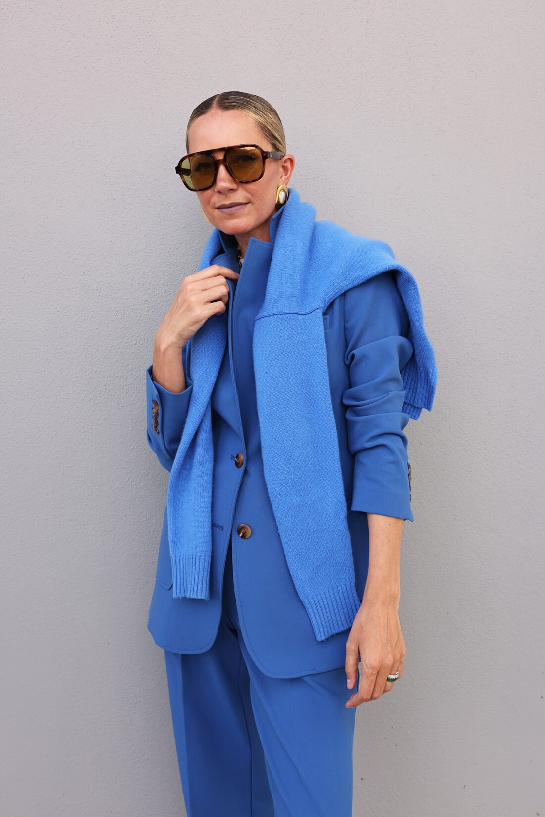 j.mclaughlin suit, blue suit, summer suit outfit