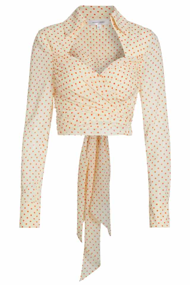 polka dot wrap top