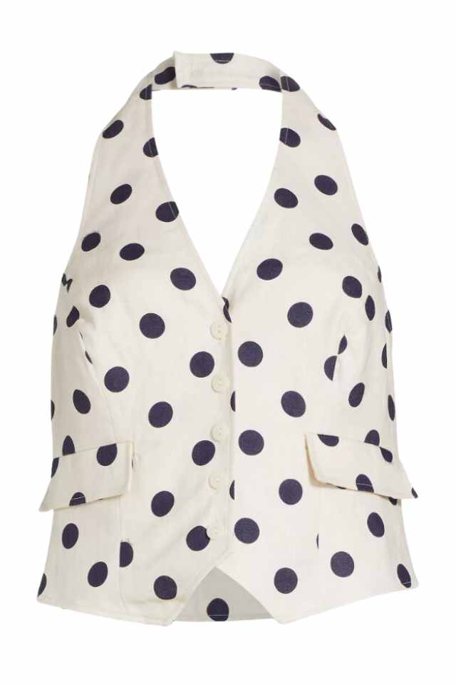 polka dot linen top