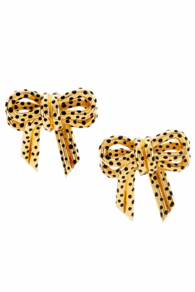 polka dot bow earrings