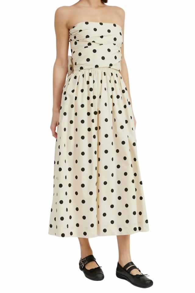 polka dot strapless dress