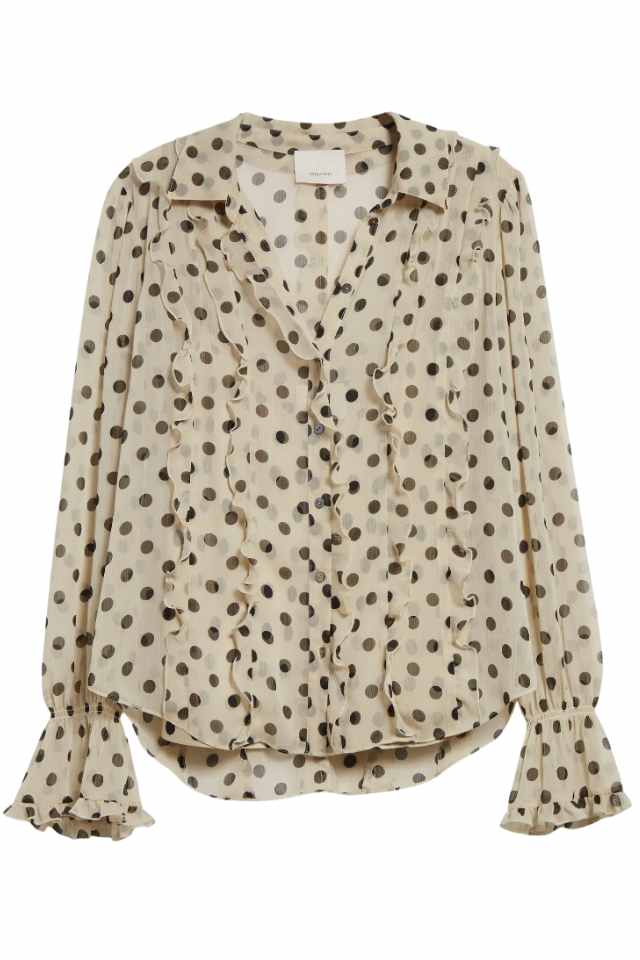 polka dot button up shirt