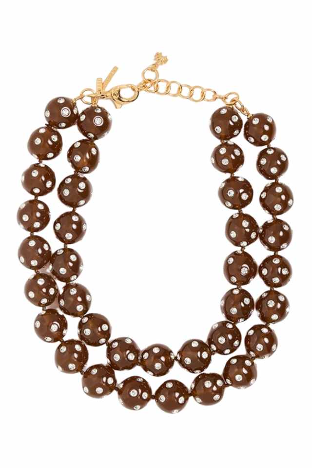 polka dot double layered necklace